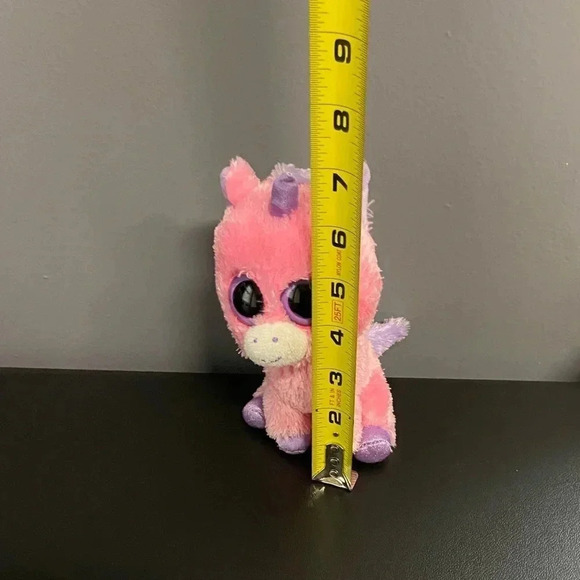 Ty Beanie Boos MAGIC the‎ Unicorn  6" Tall Plush Pink Purple Eyes - Picture 12 of 12